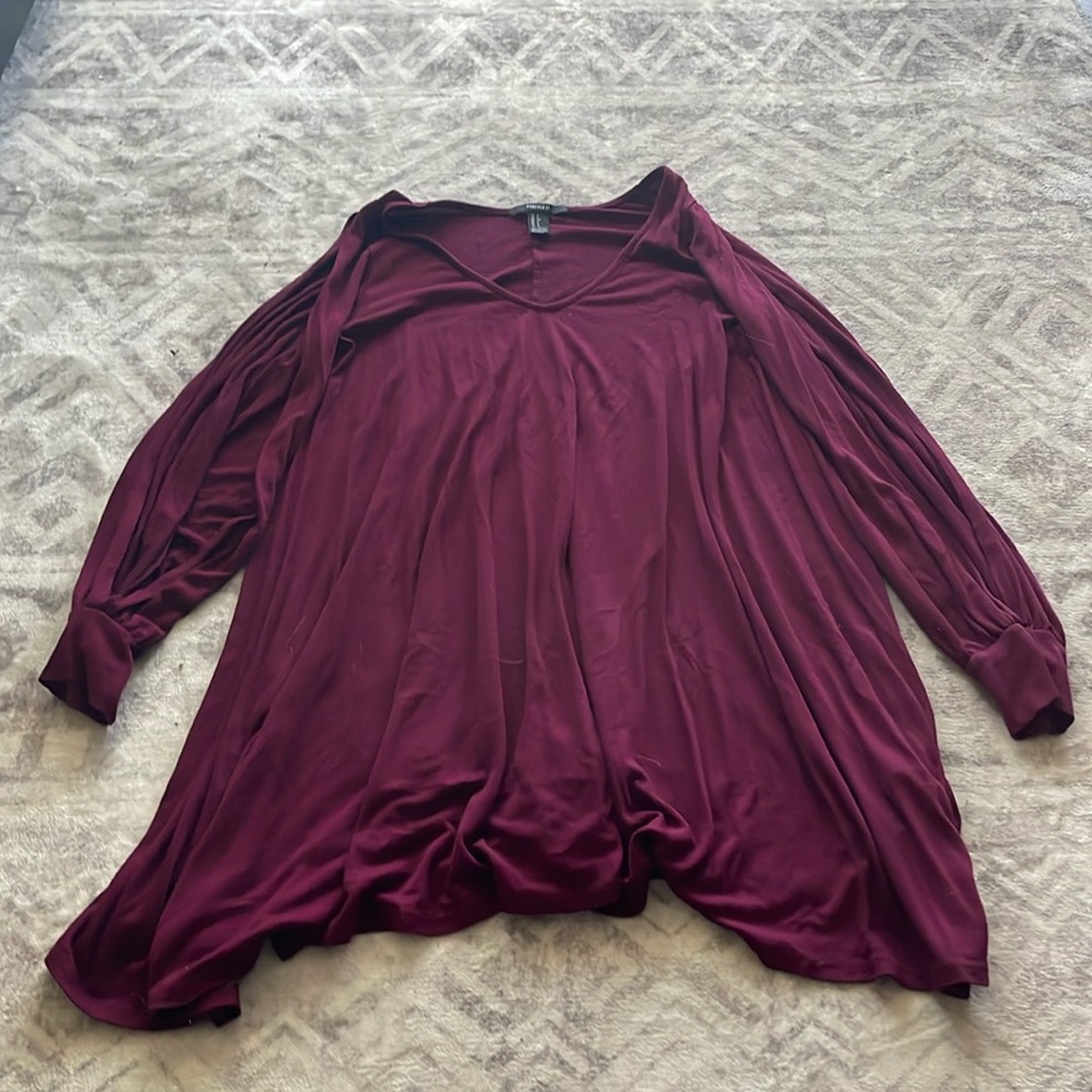 Small maroon dress with slits on sleeves from forever 21
